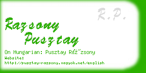 razsony pusztay business card